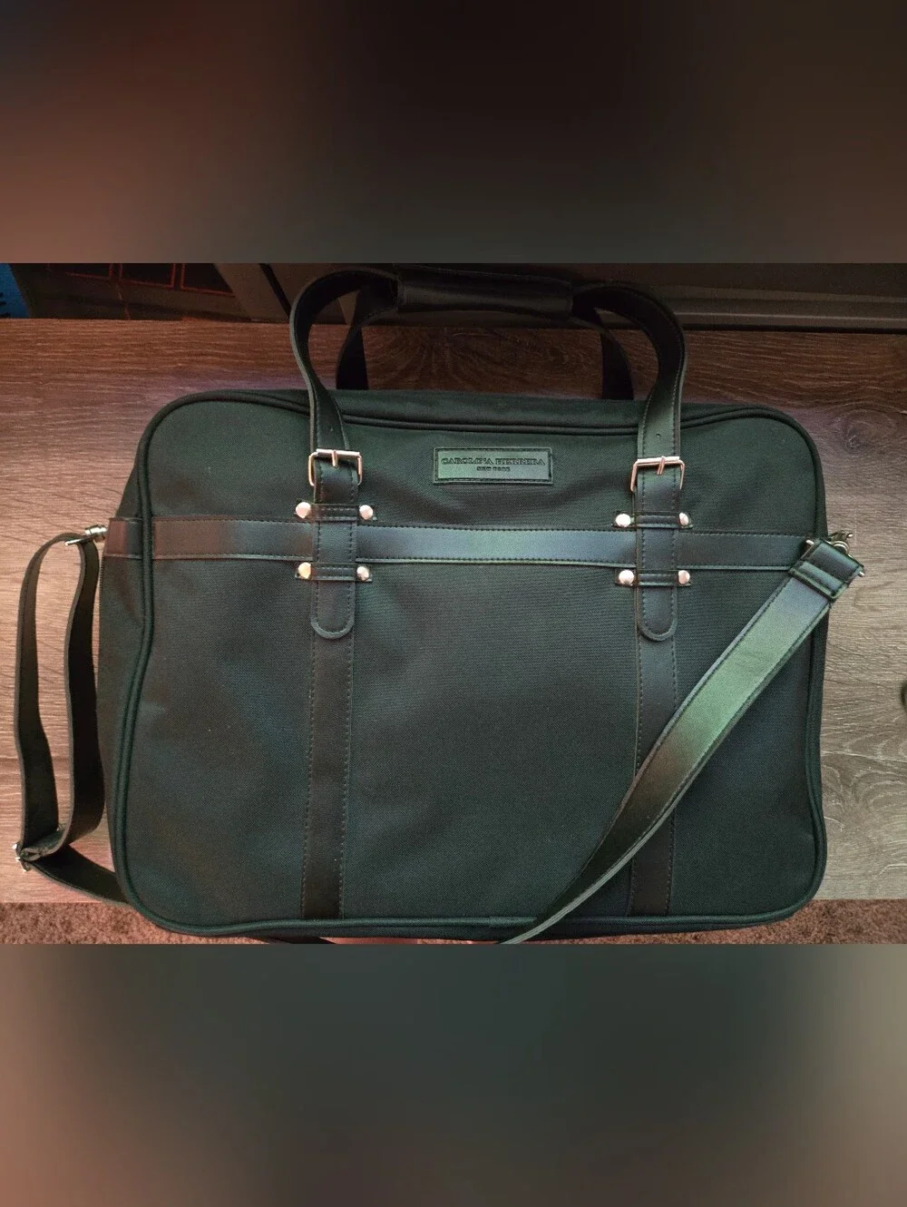 Carolina Herrera Unisex Black Travel Briefcase Weekender Bag Crossbody